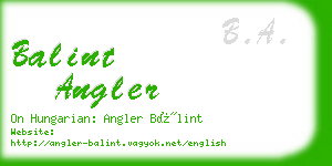 balint angler business card